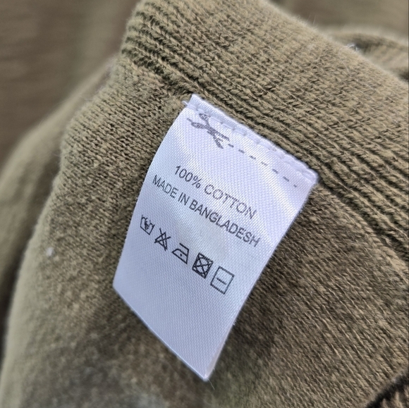 Thomas Payne Shirt Mens Large Pea Green Thermal Long Sleeve Henley Button - Picture 8 of 10